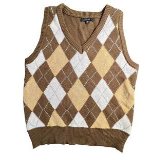 Academia Argyle Sweater Vest Professor Old Money Golf Grandpa Size Medium